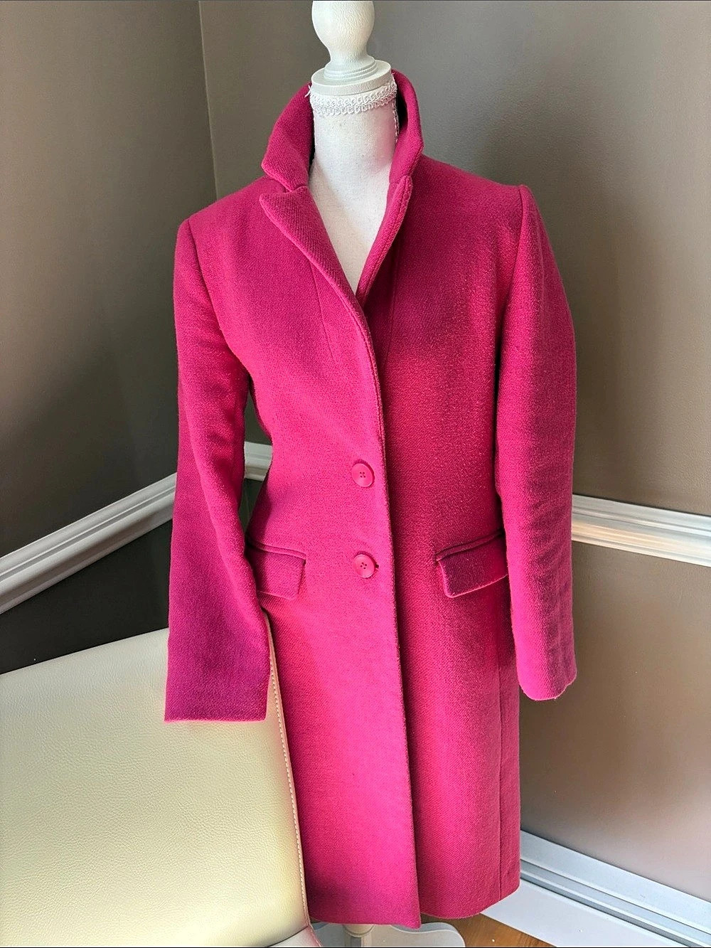 House of Harlow 1960 Pink Wool Blend Coat Size XS Like New